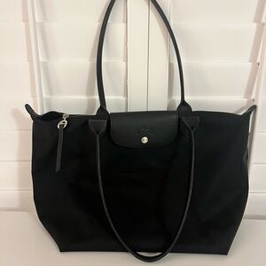 Longchamp Black Large Le Pliage Tote